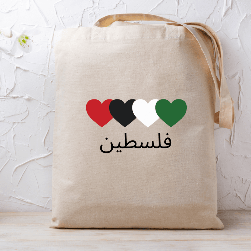 Palestina 4 Hjerter Arabisk Tote Bag